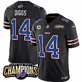 Men & Women & Youth Buffalo Bills #14 Stefon Diggs Black 2023 F.U.S.E. AFC East Champions With 4-star C Ptach Stitched Jersey,baseball caps,new era cap wholesale,wholesale hats